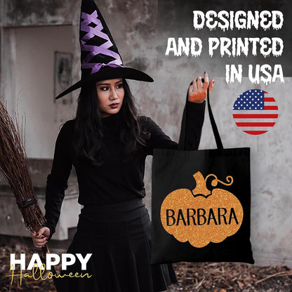 Personalized Halloween Tote Bag with Name, Custom Trick or Treat Gift