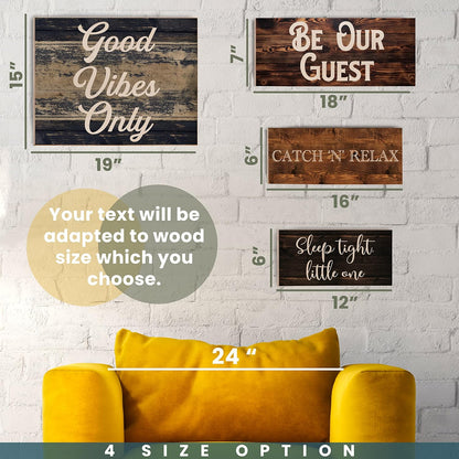 Personalized Wood Sign with 9 Font and 6 Color Options – Customized Wooden Home Décor for Father’s Day, Mother’s Day, Christmas, Housewarming, or Birthday Gifts