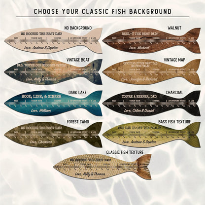 Personalized Fish Wood Sign with Names, Custom Wall Sign Gift for Dad