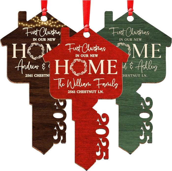 Personalized New Home Christmas Ornament with Address, Custom Keepsake Gift