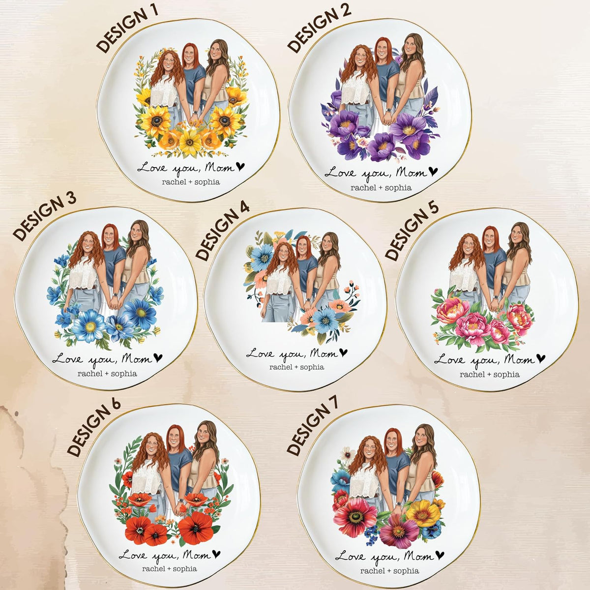 Personalized Ring Dish with Name, Custom Jewelry Tray Gift for Women, Bridesmaids, Mom, Grandma, or Best Friends