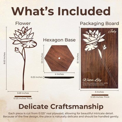Birth Month Flower Wooden Decor, Grandma Mothers Day Gift for Mom Nana Gigi, Elegant Floral Home Decor, Birthday Christmas Gift