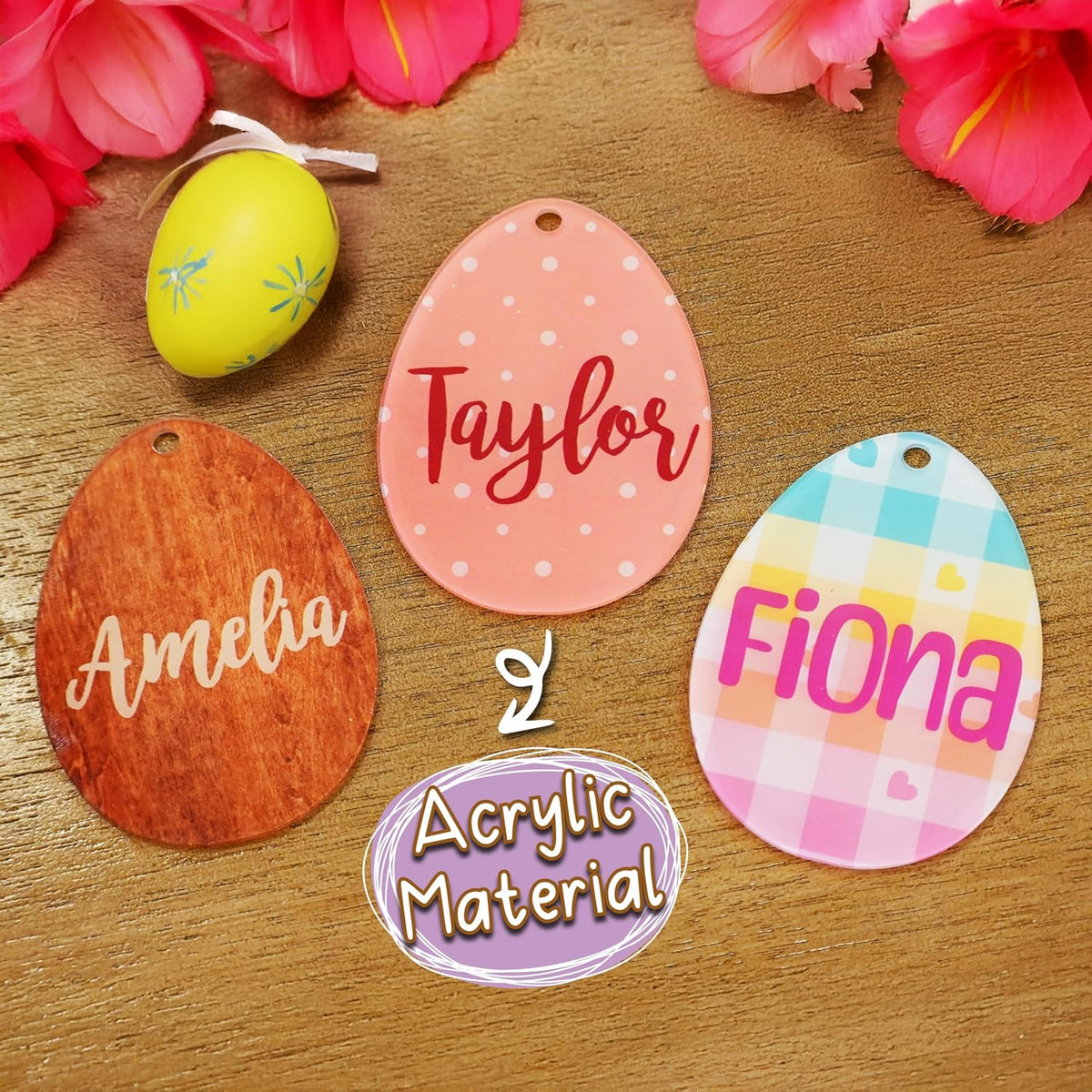 Personalized Easter Basket Name Tag, Custom Acrylic Carrot Gift