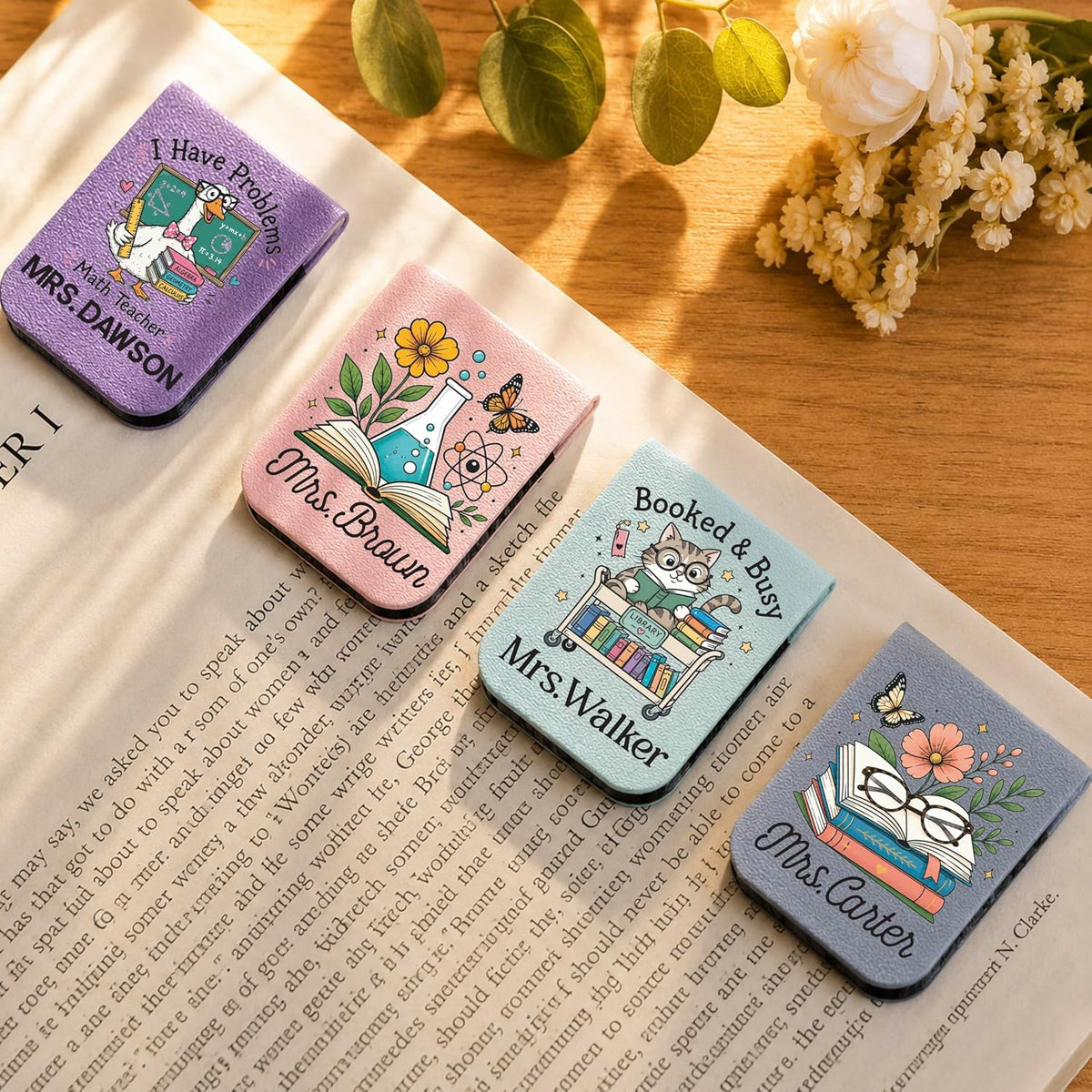 Personalized Magnetic Bookmark with Name, Custom Teacher Appreciation Gift