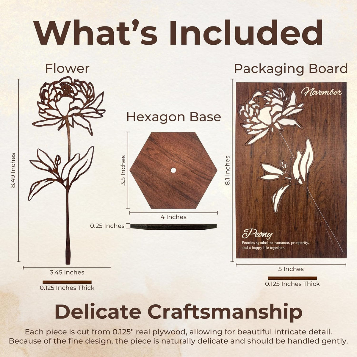 Birth Month Flower Wooden Decor, Grandma Mothers Day Gift for Mom Nana Gigi, Elegant Floral Home Decor, Birthday Christmas Gift