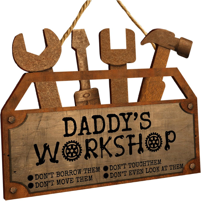 Custom Garage Sign for Dad, Grandpa, or Papa – Personalized Wall Decor for Man Cave or Workshop – Unique Gift from Kids for Father’s Day, Birthday, Christmas – Rustic Funny Shop Sign