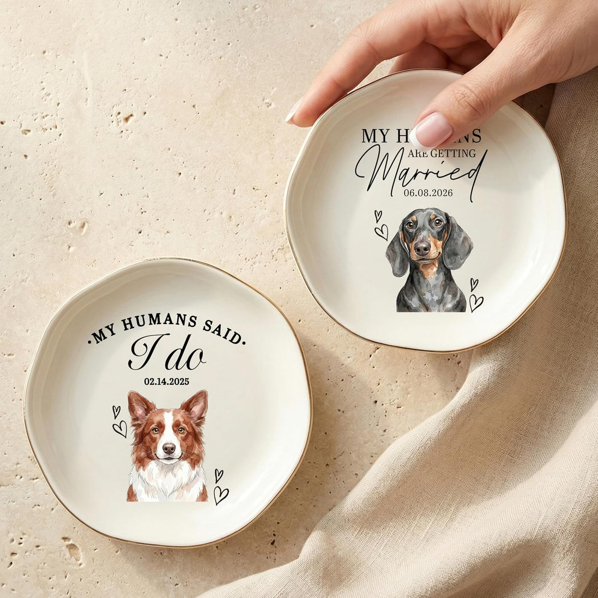 Personalized Ring Dish with Name, Custom Jewelry Tray Gift for Women, Bridesmaids, Mom, Grandma, or Best Friends