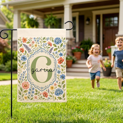 Personalized Camping Garden Flag 13x18 Inch Double Sided, Custom Family Name Welcome to Our Campsite Yard Flag