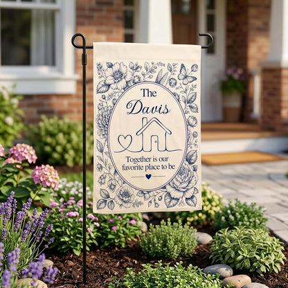 Personalized Camping Garden Flag 13x18 Inch Double Sided, Custom Family Name Welcome to Our Campsite Yard Flag