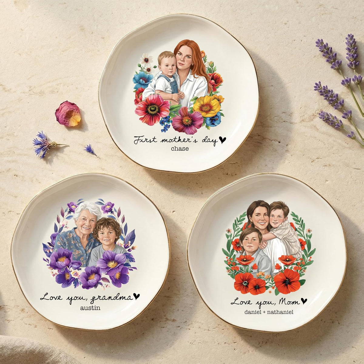 Personalized Ring Dish with Name, Custom Jewelry Tray Gift for Women, Bridesmaids, Mom, Grandma, or Best Friends