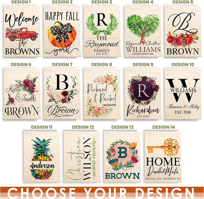 Personalized Garden Flag with Name & Initial, Double Sided Porch Yard Flag
