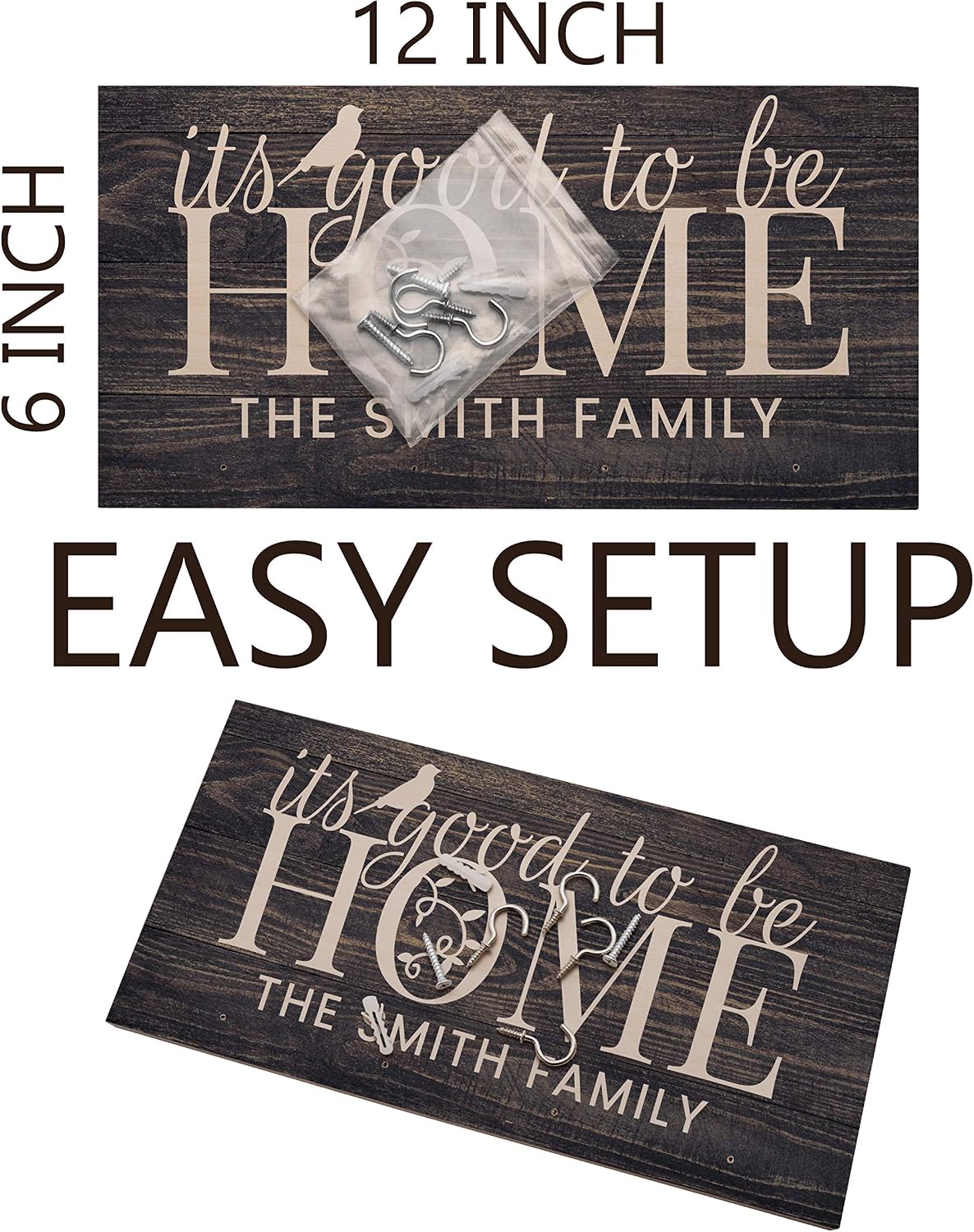 Personalized Wood Key Holder for Wall, Custom Housewarming Gift for Couples