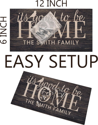 Personalized Wood Key Holder for Wall, Custom Housewarming Gift for Couples