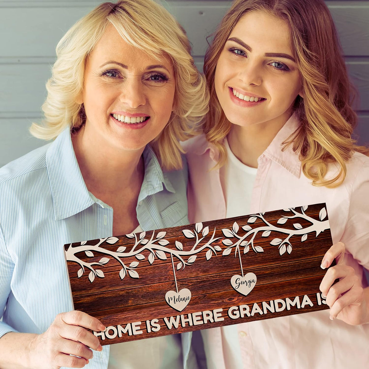 Personalized Family Tree Wood Sign with Names, Custom Best Mom Ever Gift
