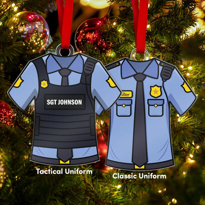 Personalized Uniform Christmas Ornaments for Nurse Doctor Vet Police Firefighter – Custom Acrylic Name Tag Occupation-Themed Xmas Tree Decorations for Family