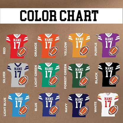 Personalized Football Jersey Night Light with Name & Number – Custom Team Uniform Acrylic LED Lamp with Wooden Base – Football Decor Gift for Boys, Kids, Teen Athletes – Room Sports Decoration