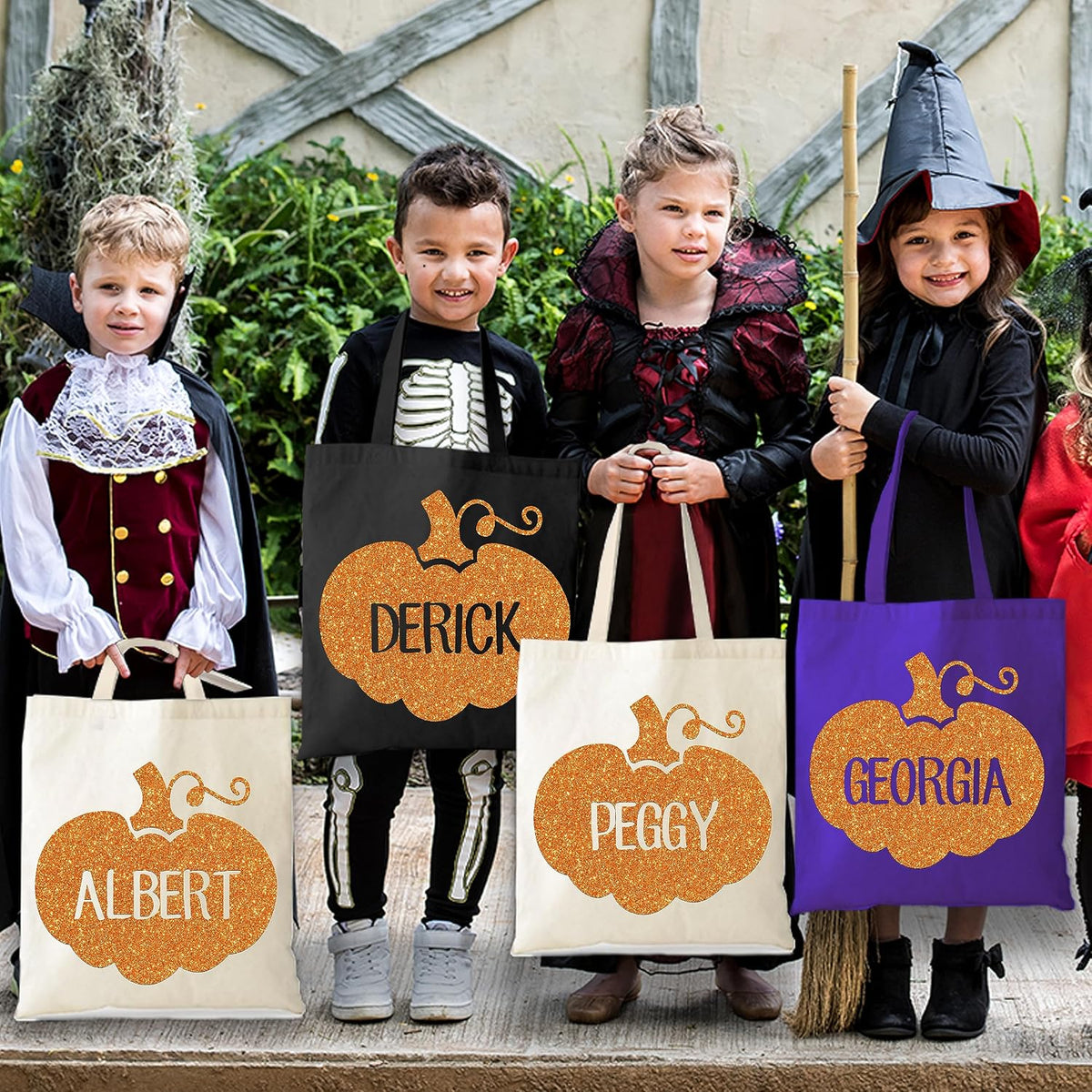 Personalized Halloween Tote Bag with Name, Custom Trick or Treat Gift