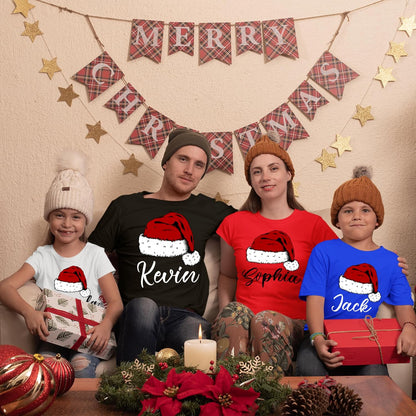 Personalized Christmas Matching Set for Family, Customized Funny Holiday Xmas Outfit T-Shirt for Gift White