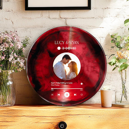 Personalized Vinyl Record with Photo, Custom Song Plaque Couple Gift