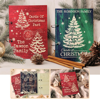 Personalized Christmas Card Keeper Binder with Name, Custom Holiday Album