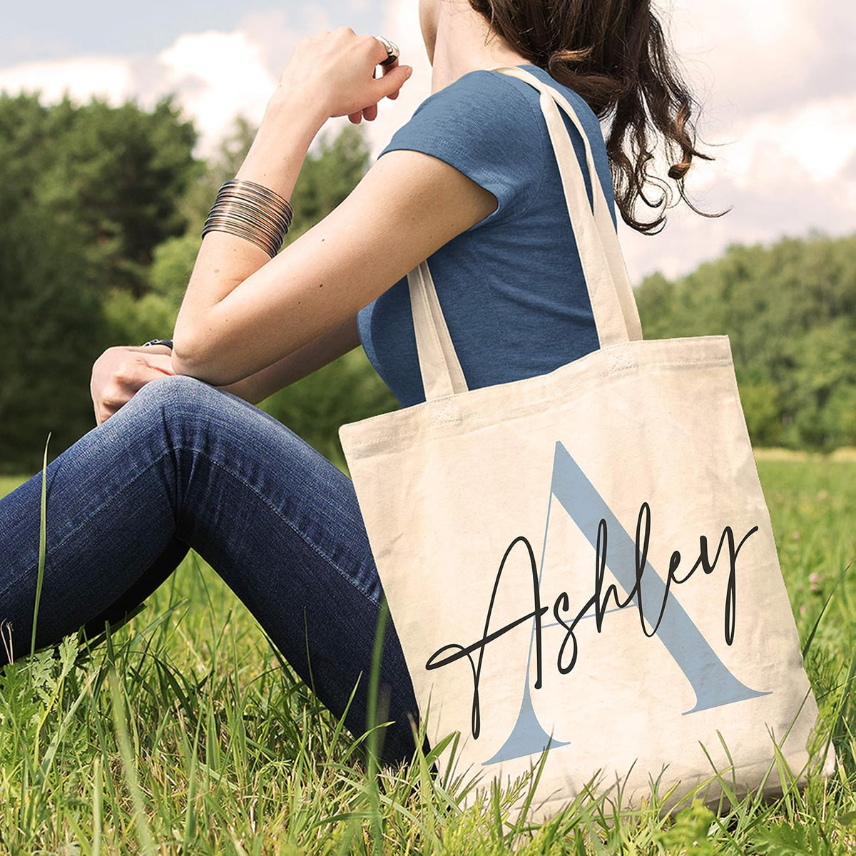 Naive Argo Personalized Initial Tote Bag Gifts - Custom Totes