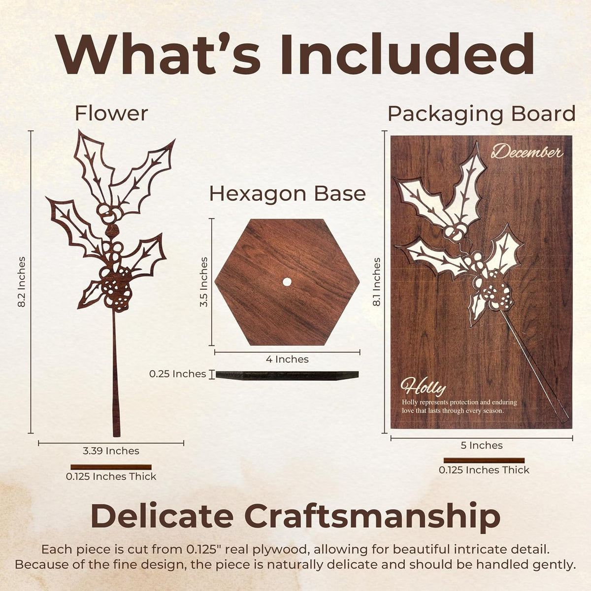 Birth Month Flower Wooden Decor, Grandma Mothers Day Gift for Mom Nana Gigi, Elegant Floral Home Decor, Birthday Christmas Gift