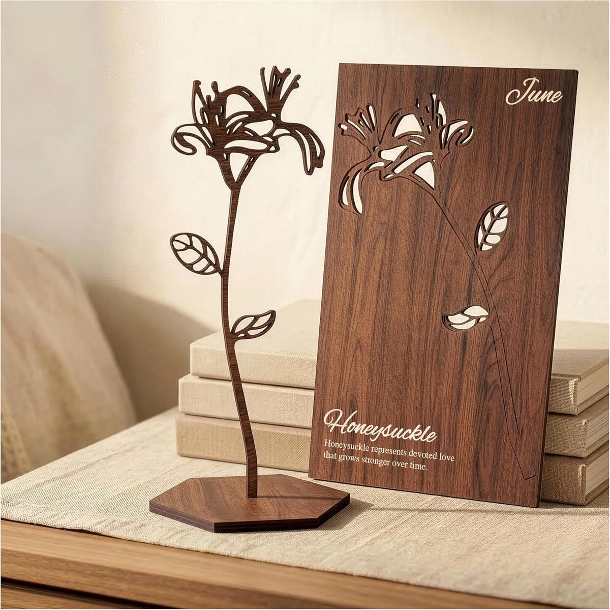 Birth Month Flower Wooden Decor, Grandma Mothers Day Gift for Mom Nana Gigi, Elegant Floral Home Decor, Birthday Christmas Gift