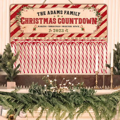 Personalized Christmas Countdown Wood Sign, Custom Advent Calendar Decor