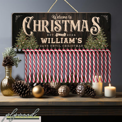 Personalized Christmas Countdown Wood Sign, Custom Advent Calendar Decor