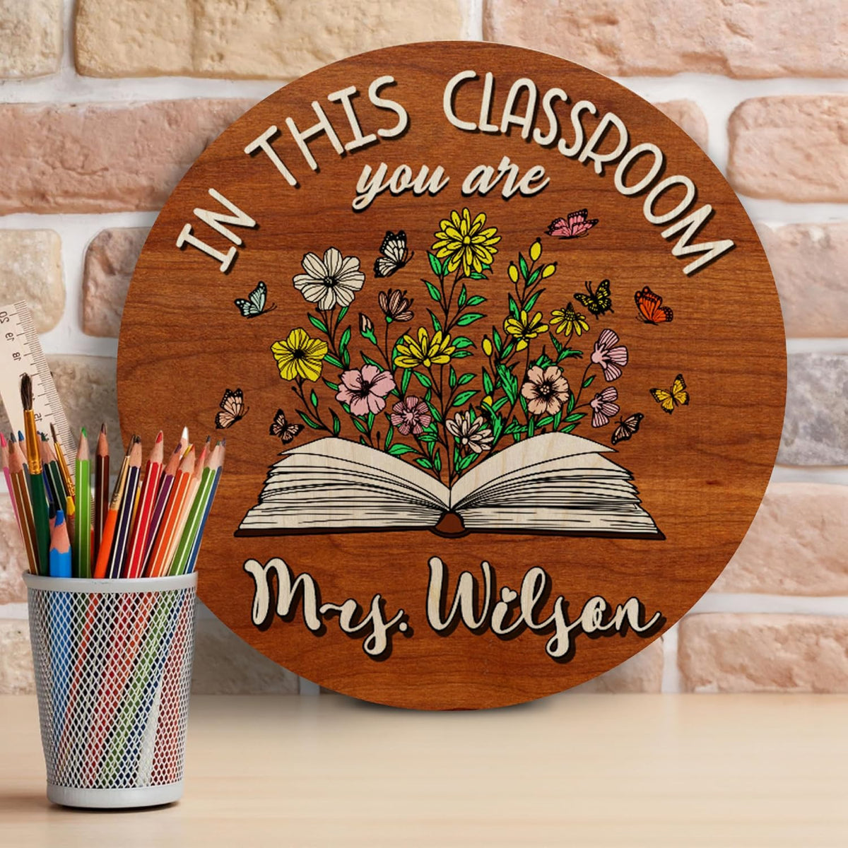 Personalized Teacher Door Hanger with Name, Custom Back to School Gift