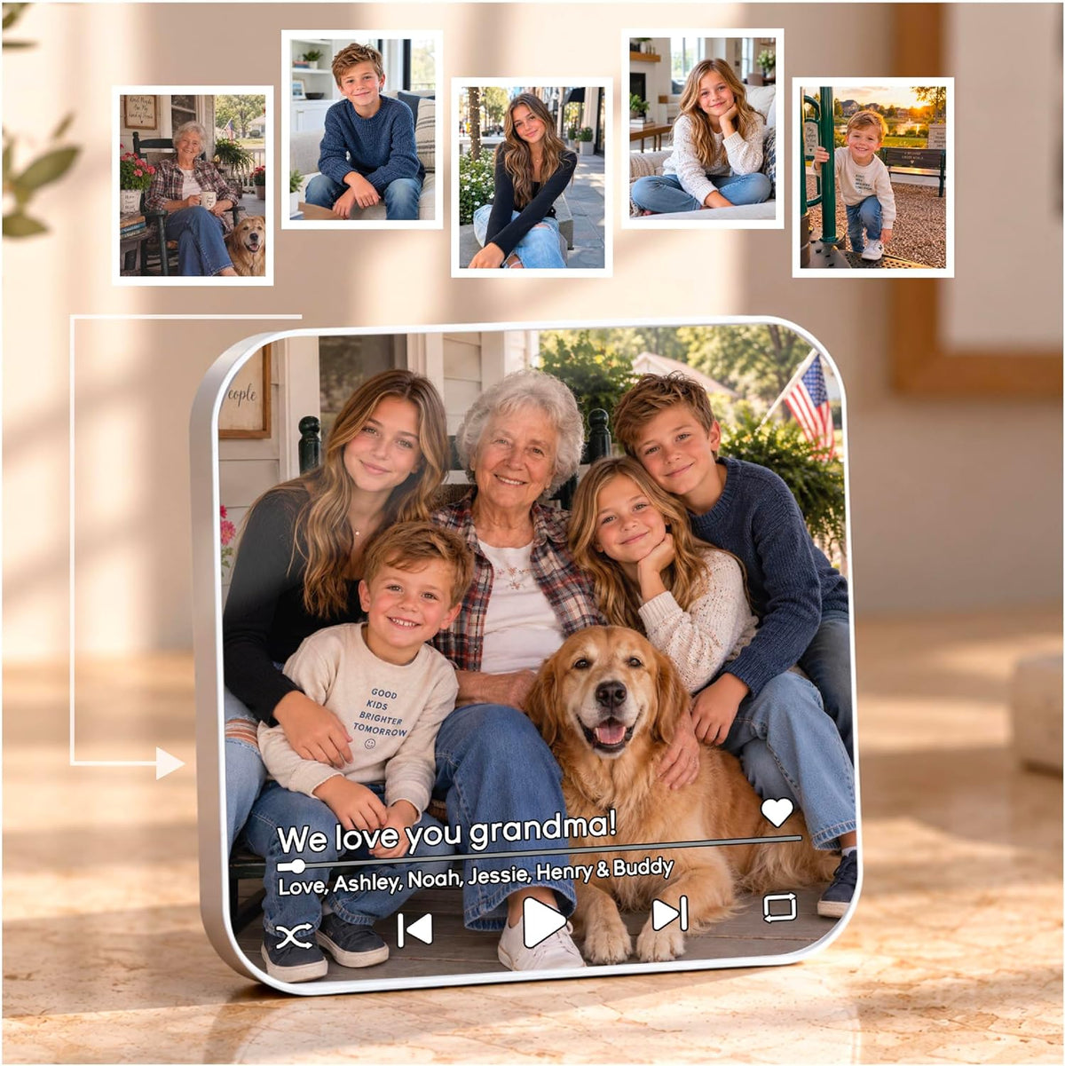 Custom Baby Heartbeat Music Fridge Magnet with Ultrasound Photo and Name