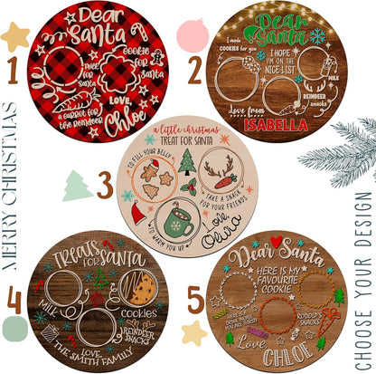 Personalized Christmas Cookie Tray for Santa, Custom Wooden Xmas Decoration