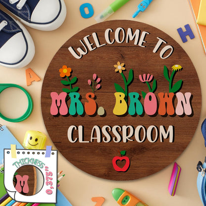 Personalized Teacher Door Hanger with Name, Custom Back to School Gift