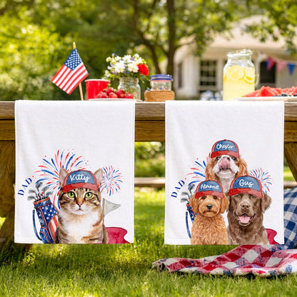 Zexpa Apparel Custom Pet Golf Towel – Personalized Golf Club Towel with Your Dog or Cat Photo & Name – Unique Pet Lover Golf Accessory Gift for Golfers & Pet Owners