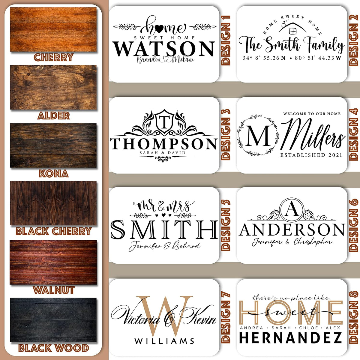 Zexpa Apparel Personalized Wood Key Hooks for Wall Customized Housewarming Wooden Gift | C5