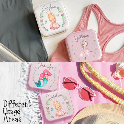 Personalized Travel Jewelry Case for Girls, Custom Mini Jewelry Box Gift