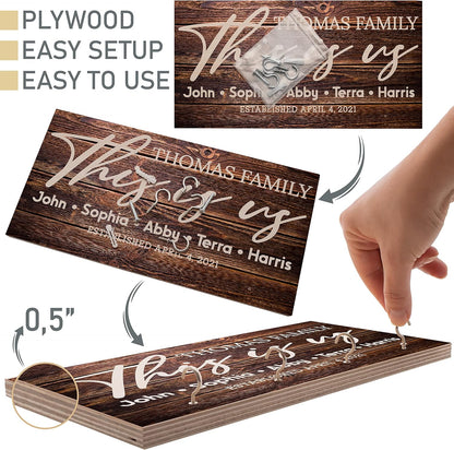 Personalized Wood Key Hook for Wall, Custom Entryway Organizer Gift for Mom