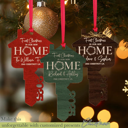 Personalized New Home Christmas Ornament with Address, Custom Keepsake Gift