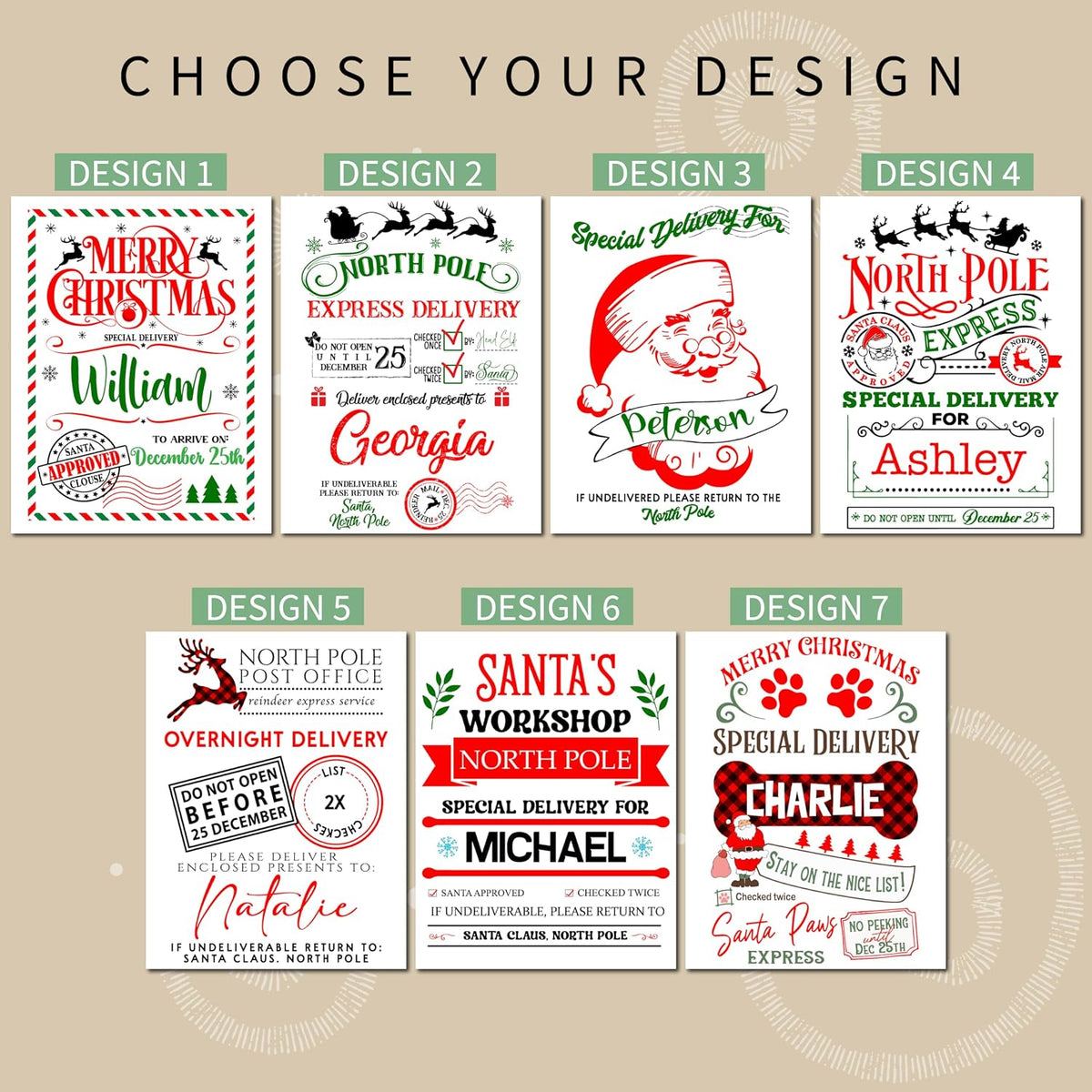 Personalized Christmas Santa Sack, Custom Drawstring Xmas Gift Bag