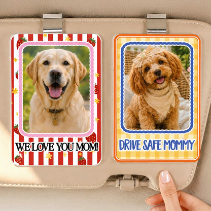 Personalized Car Visor Photo Clip – Custom Acrylic Picture Holder with Text, Gift for Dad, Mom, Husband, Wife, or Girlfriend