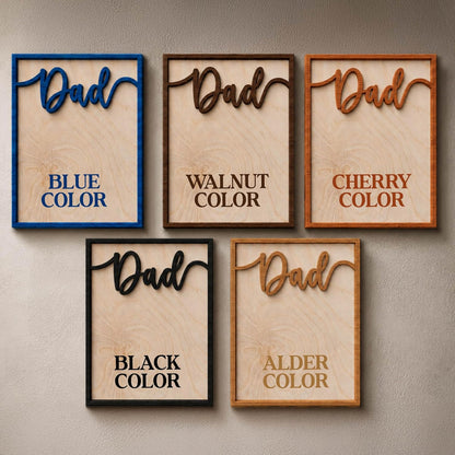Personalized Handprint Father’s Day Trophy Sign, DIY Kids Handprint Plaque Gift for Dad Grandpa Papa