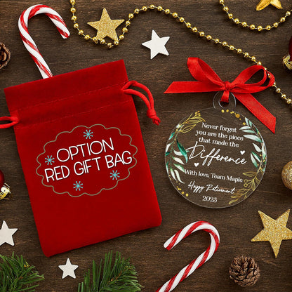 Retirement Ornament Keepsake – Personalized Retirement Gift for Coworker, Boss, Teacher or Nurse – Custom Acrylic Holiday Decoration to Celebrate Years of Service and New Beginnings
