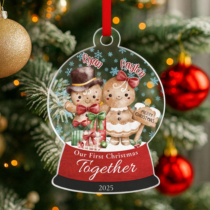 Personalized First Christmas Together Ornament 2026 – Custom Couple Name & Xmas Themed Holiday Decoration – Our First Christmas Together Keepsake Gift for Newlyweds, Engagement, Bridal Shower Décor