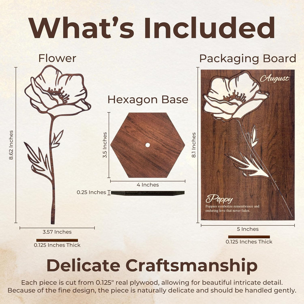 Birth Month Flower Wooden Decor, Grandma Mothers Day Gift for Mom Nana Gigi, Elegant Floral Home Decor, Birthday Christmas Gift
