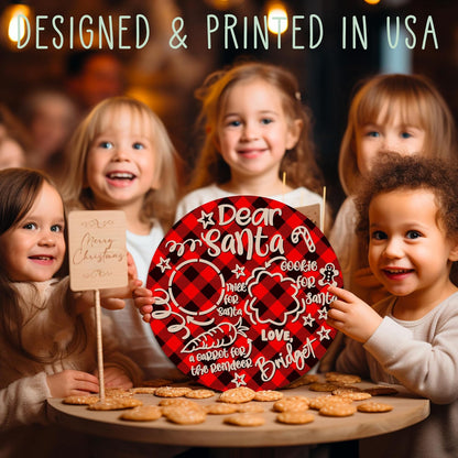 Personalized Christmas Cookie Tray for Santa, Custom Wooden Xmas Decoration