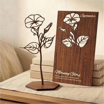 Birth Month Flower Wooden Decor, Grandma Mothers Day Gift for Mom Nana Gigi, Elegant Floral Home Decor, Birthday Christmas Gift