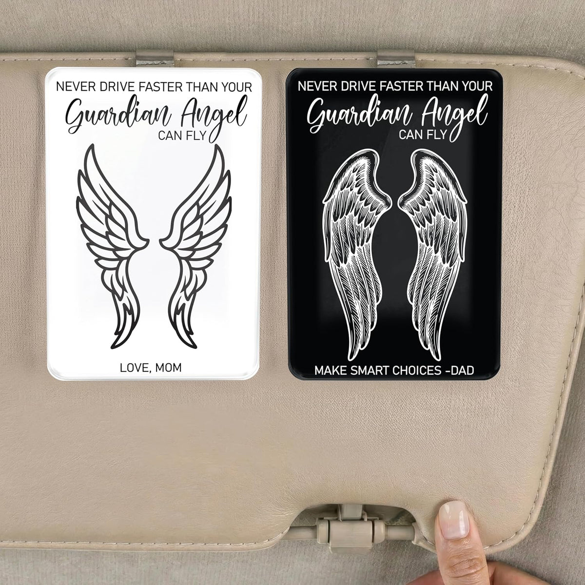 Personalized Car Visor Photo Clip – Custom Acrylic Picture Holder with Text, Gift for Dad, Mom, Husband, Wife, or Girlfriend