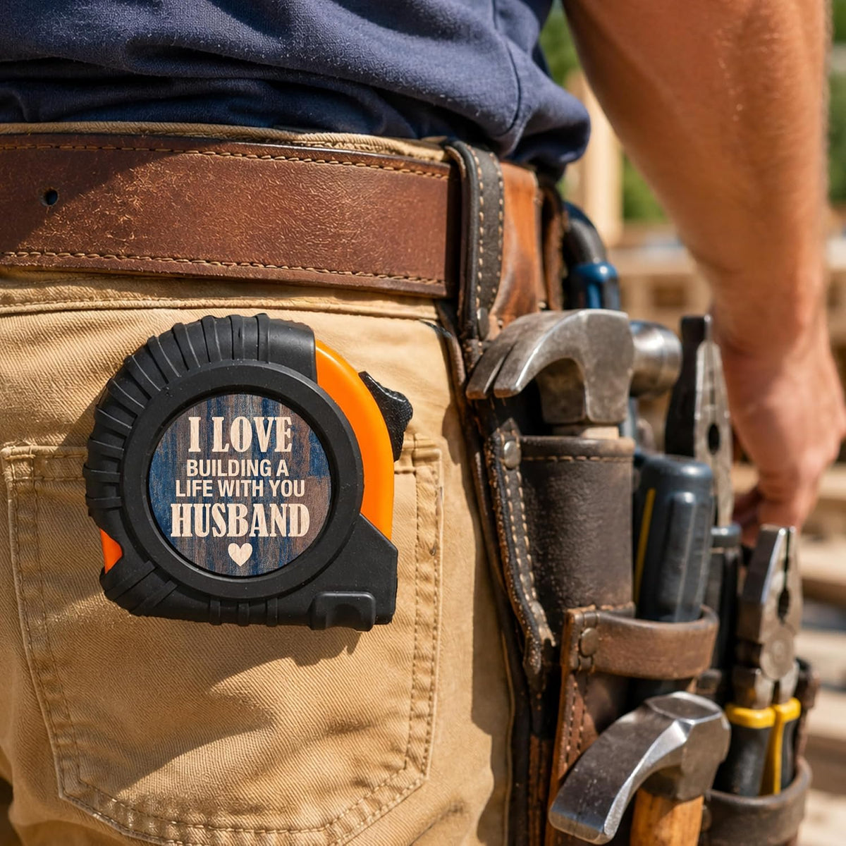Personalized Photo Tape Measure for Dad, Father's Day Present from Daughter Son Wife Kids