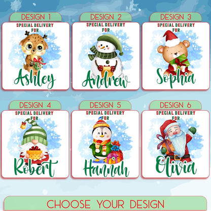 Personalized Christmas Santa Sack with Names, Custom Drawstring Gift Pouch