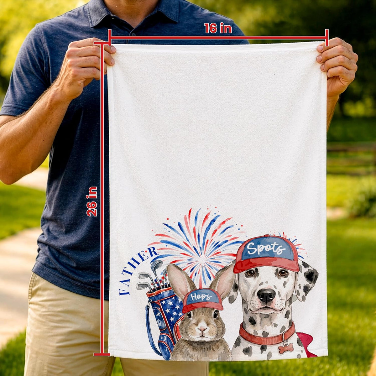 Zexpa Apparel Custom Pet Golf Towel – Personalized Golf Club Towel with Your Dog or Cat Photo & Name – Unique Pet Lover Golf Accessory Gift for Golfers & Pet Owners